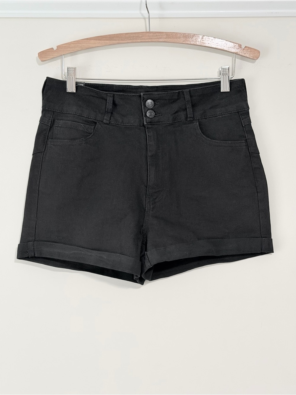 Forever 21 “Up Lyfter” High-Rise Slim Fit Rolled Cuff Denim Shorts